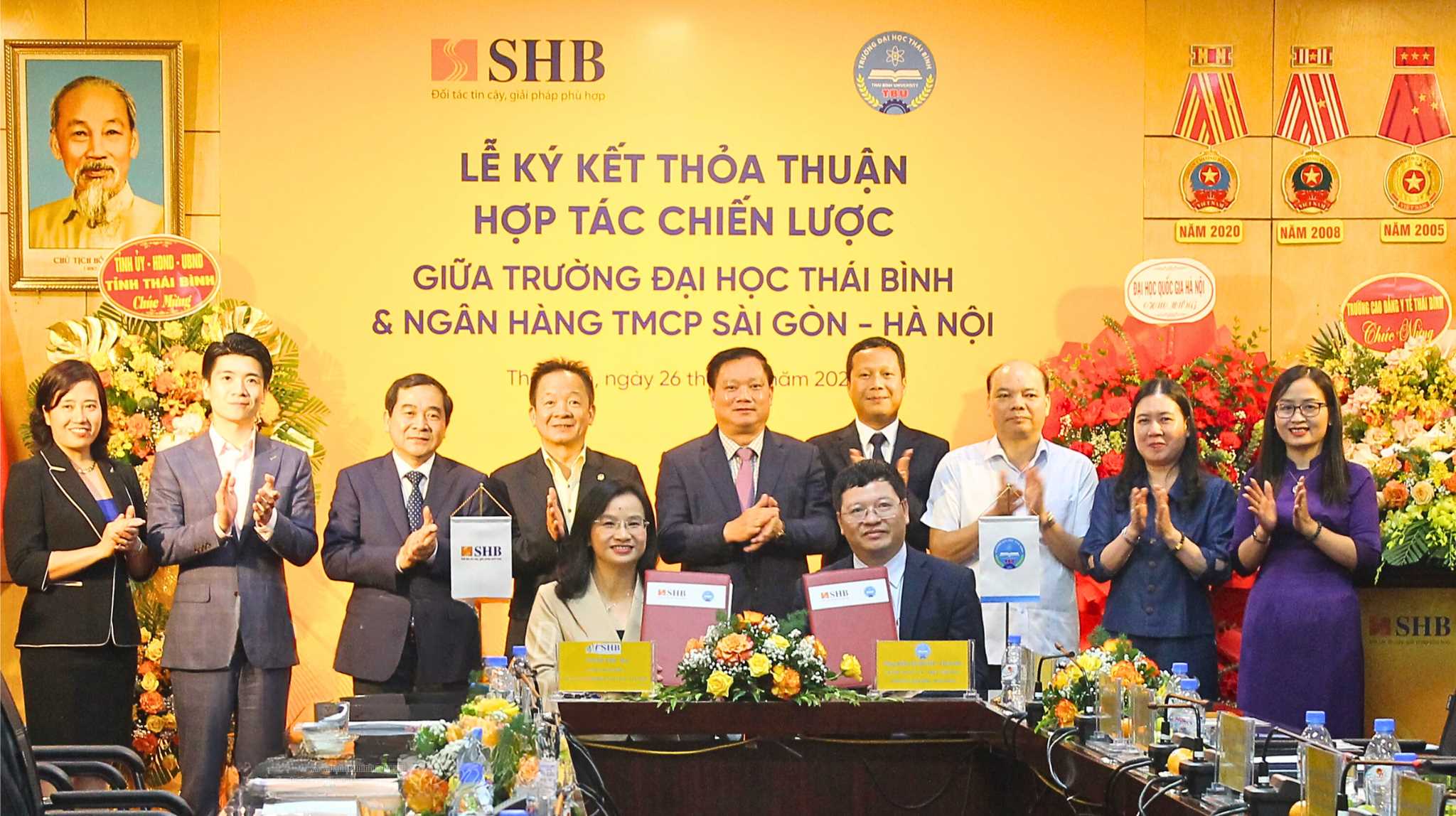 LỄ KÝ KẾT THỎA THUẬN HỢP TÁC CHIẾN LƯỢC GIỮA TRƯỜNG ĐẠI HỌC THÁI BÌNH (TBU) và NGÂN HÀNG THƯƠNG MẠI CỔ PHẦN SÀI GÒN - HÀ NỘI (SHB)